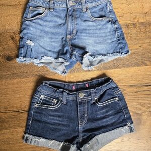 Art Class / Vigoss Lot Of 2 Distressed Girls Denim Shorts Sz 10/12